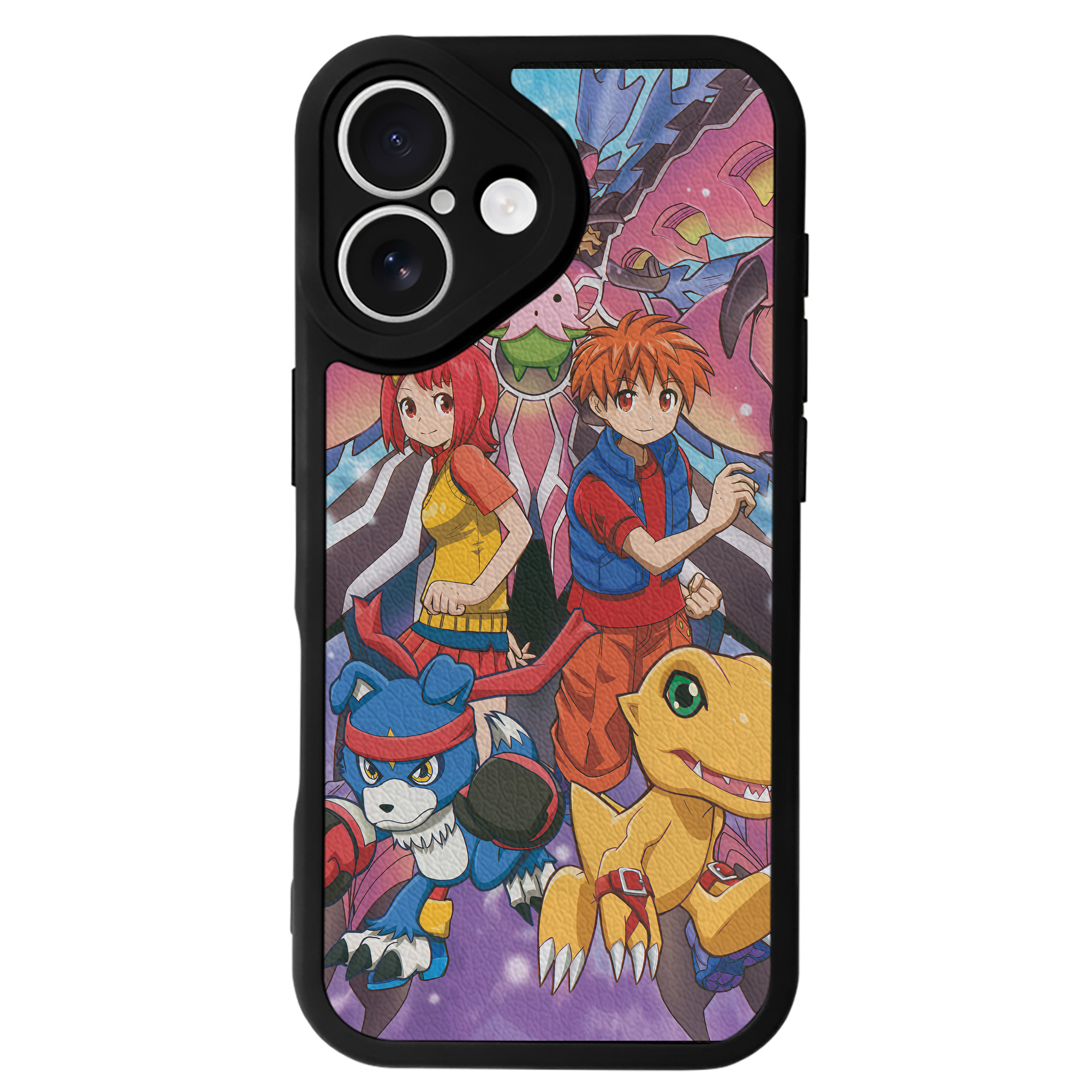 （画像用） Digimon デジタルモンスター/デジモン 【iPhone 16シリーズ対応】シリコンスマホケース（レザー調） 材質：シリコン
